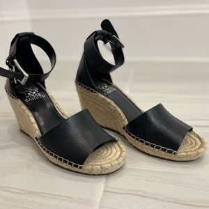 Vince Camuto black ankle strap espadrille